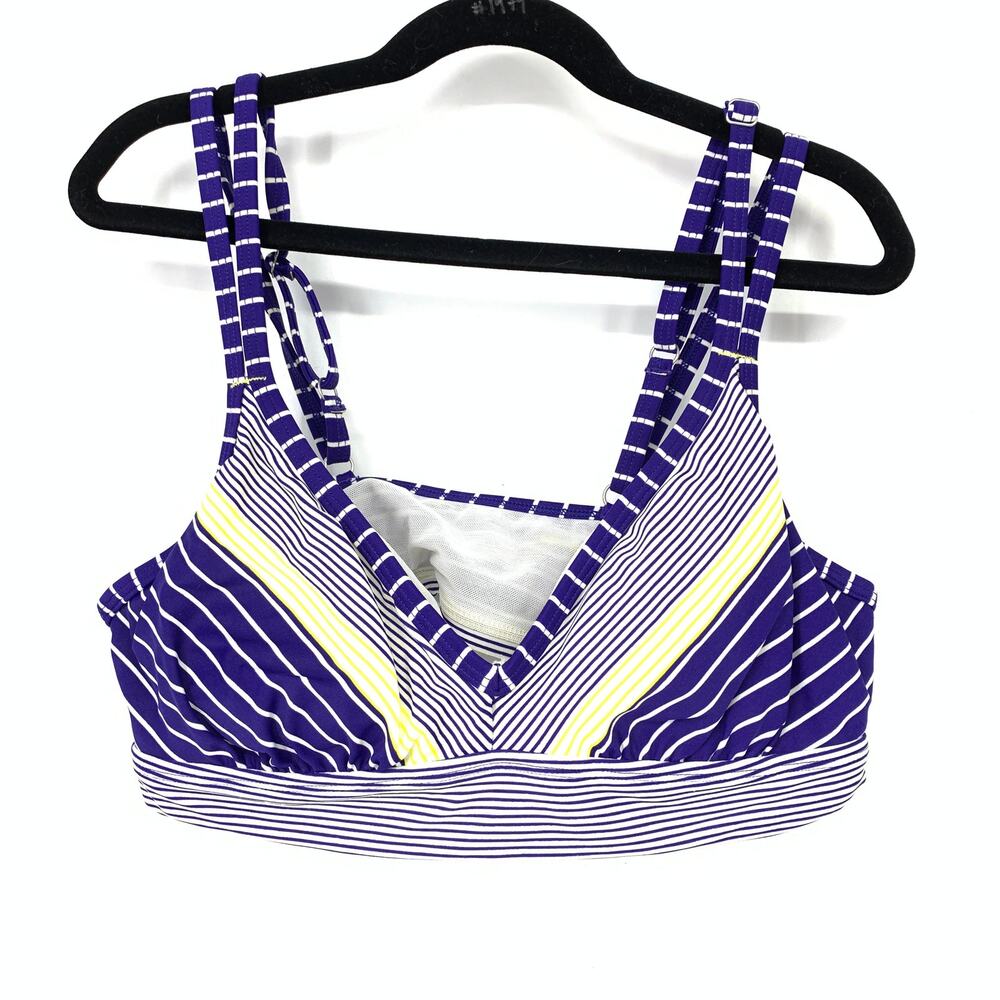 Athleta Women's Size 34B/C Capitola Underwire Striped Bikini Top Blue White